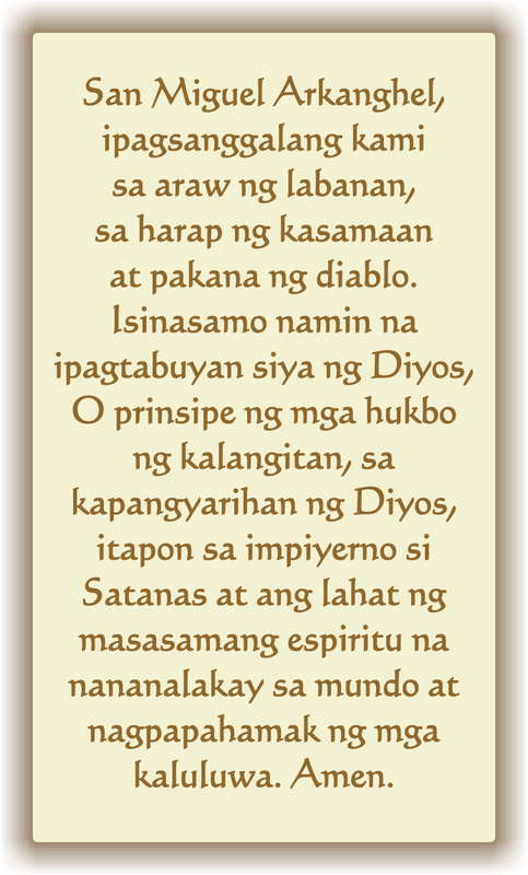 Prayer to St. Michael, the Archangel - Lakbay Taytay